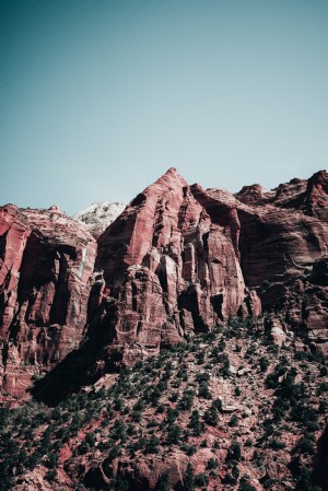 Photo des pics de grès du canyon