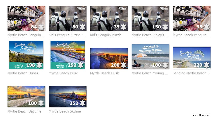 Pase el tiempo con un rompecabezas virtual de Myrtle Beach 