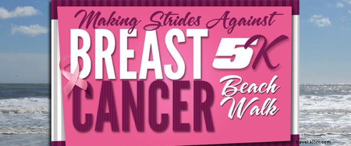 Marche sur la plage du cancer du sein et journée d amusement en famille, le 19 octobre 