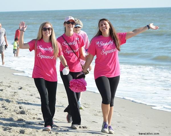 Fare passi di nuovo sulla spiaggia contro il cancro al seno e giornata di divertimento in famiglia il 19 ottobre 