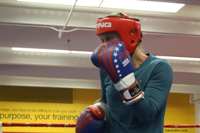 Ginny Fuchs llega al círculo completo para las pruebas de boxeo por equipos olímpicos de EE. UU. 2020 en Lake Charles 