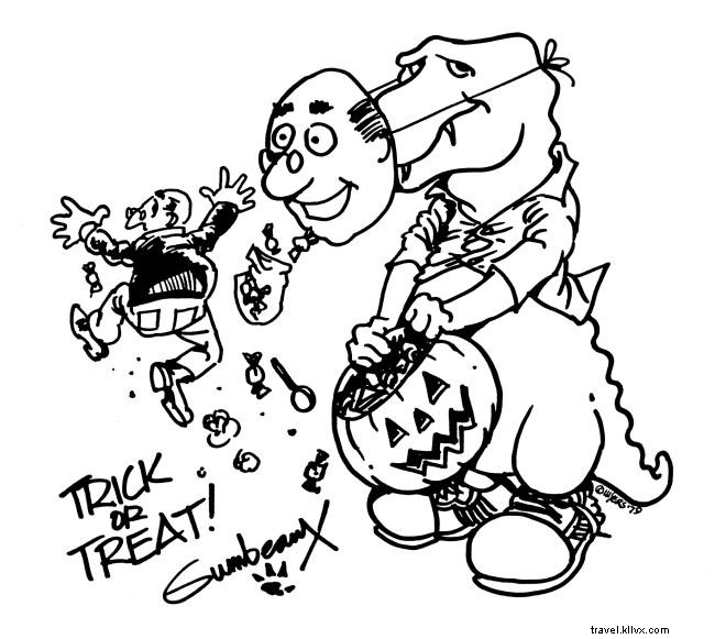 Coloriage gratuit Gumbeaux Gator Halloween:#EerieCalcasieu 