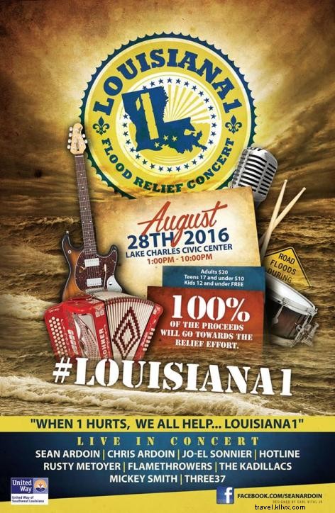 Louisiana Strong:Konser Bantuan Banjir di Danau Charles, La. 
