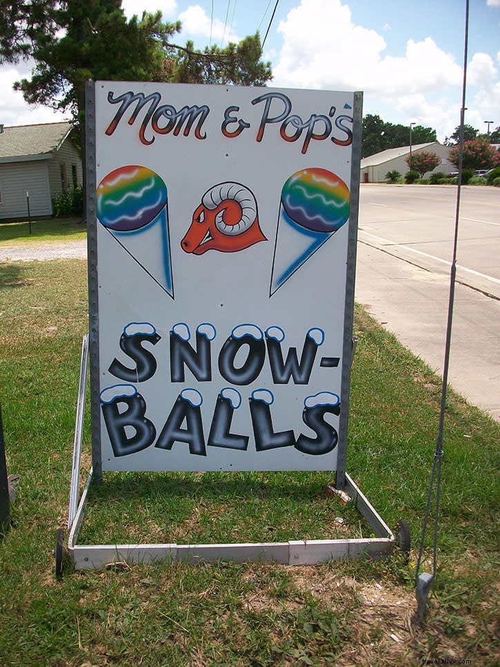 Suportes de bolas de neve no sudoeste da Louisiana 