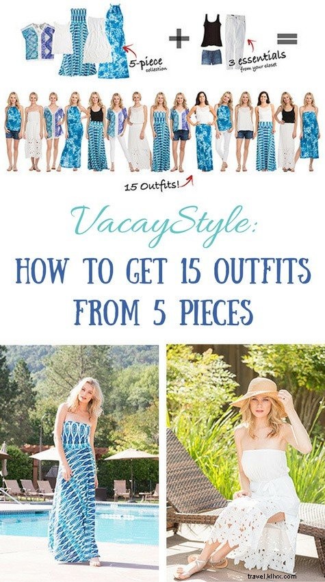 VacayStyle:como conseguir 15 roupas de 5 peças de roupa 