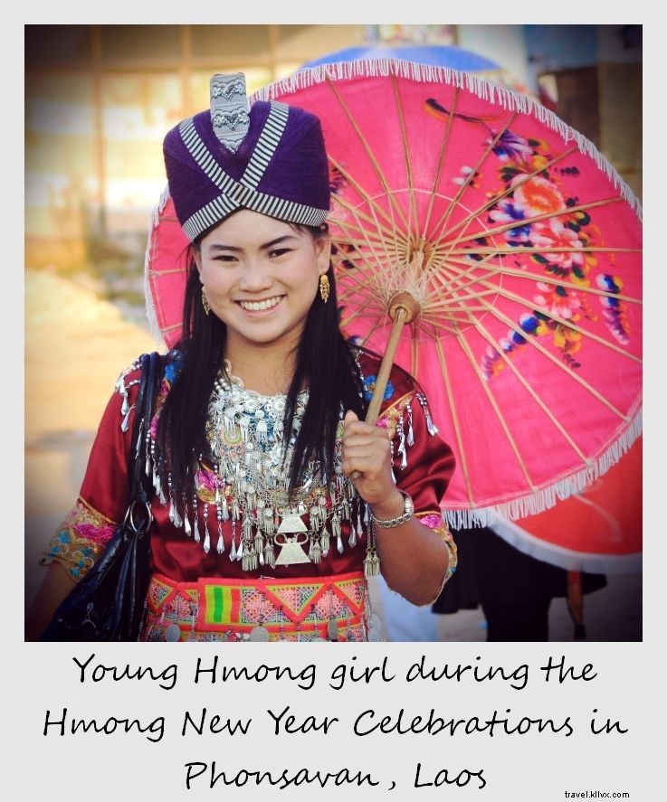Polaroid de la semana:niña, Celebraciones del Año Nuevo Hmong en Phonsavan, Laos