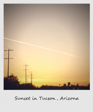 Polaroid da semana - pôr do sol em Tucson, Arizona