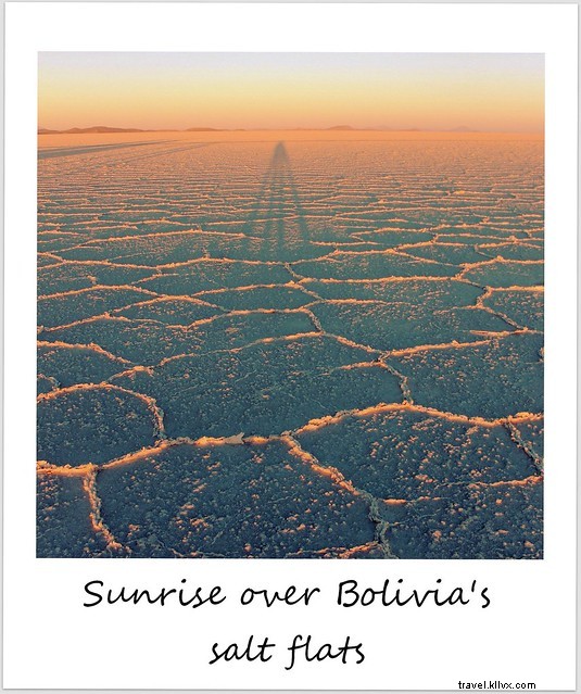 Polaroid de la semaine :Lever de soleil sur les marais salants de Bolivie