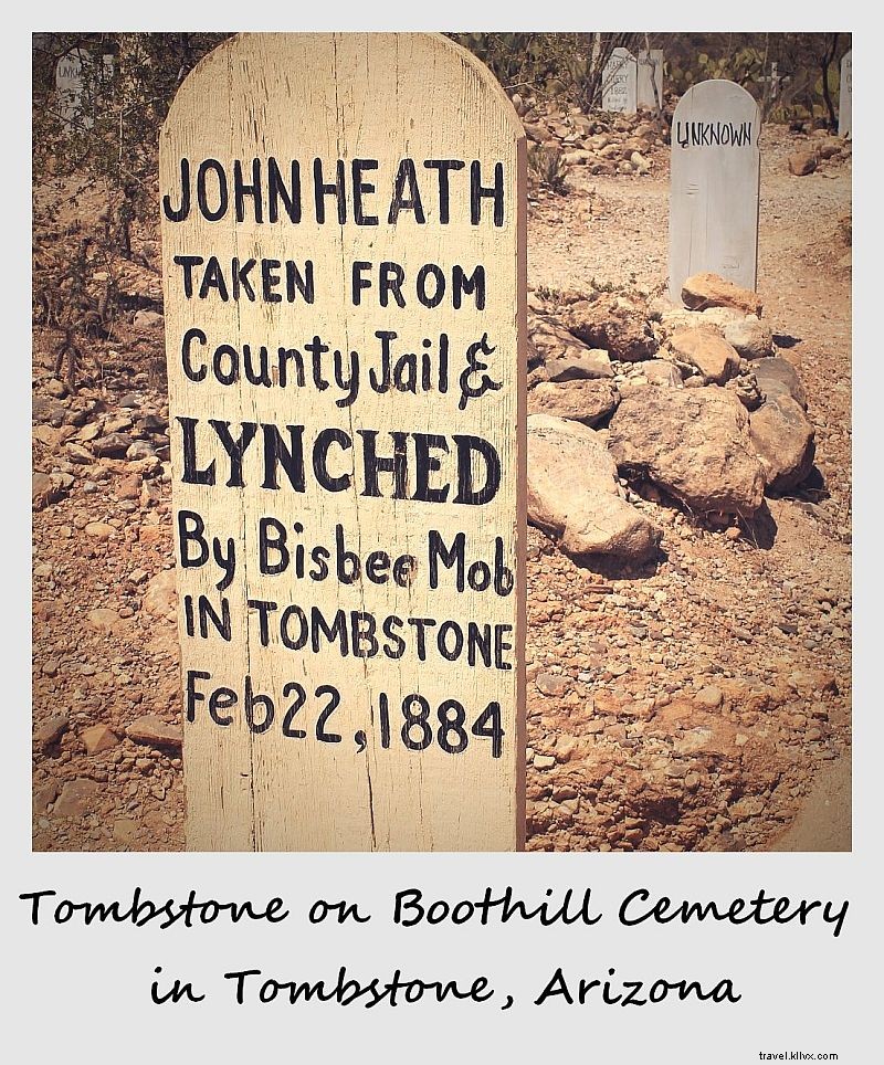 Polaroid della settimana:Tombstone on Boothill Graveyard a Tombstone, Arizona