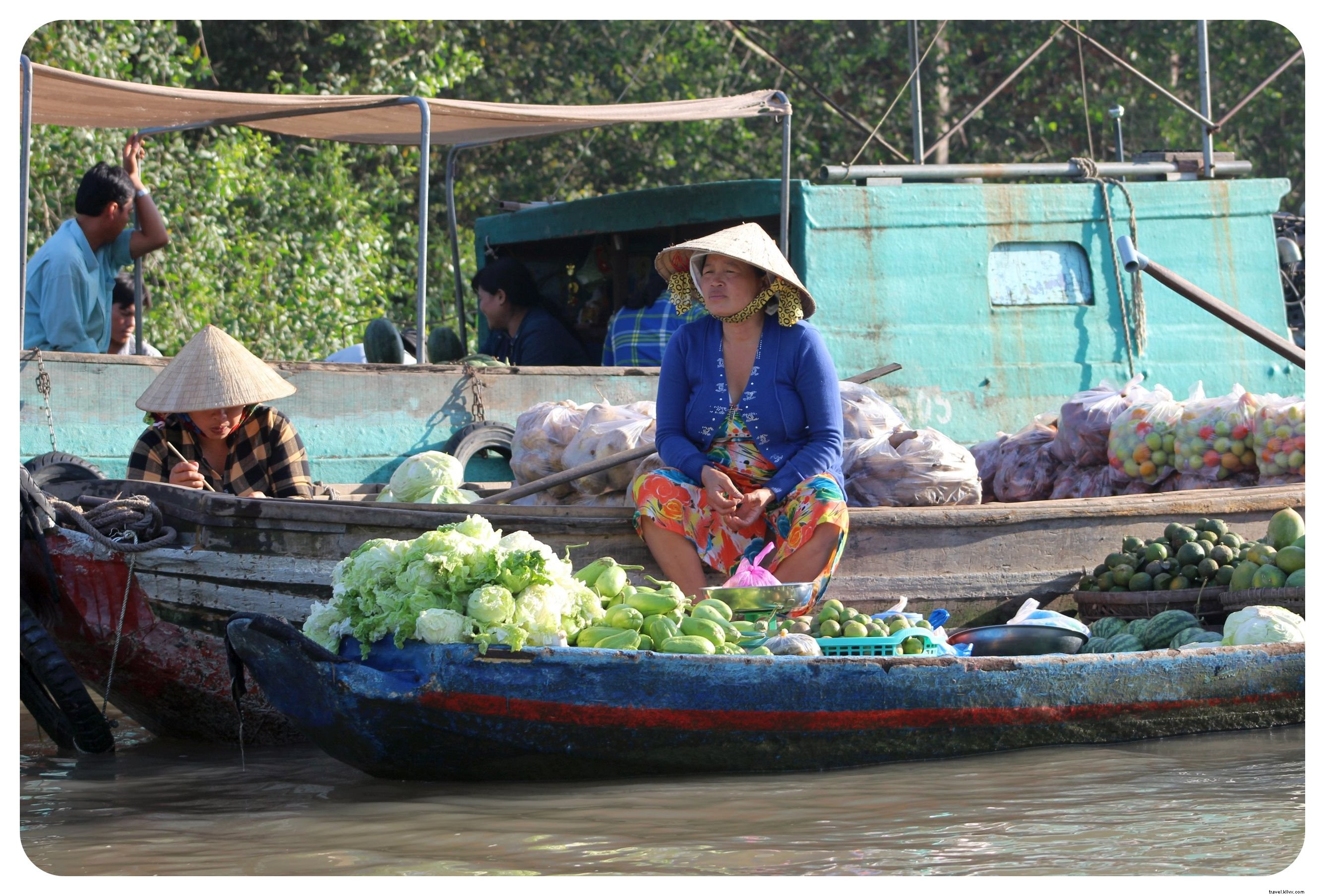 Delta du Mékong au Vietnam :marchés flottants et vie sur le fleuve