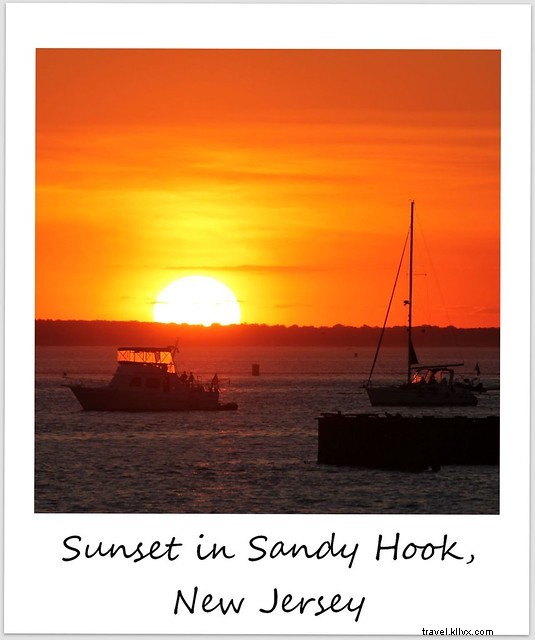 Polaroid da semana:pôr do sol em Sandy Hook, Nova Jersey