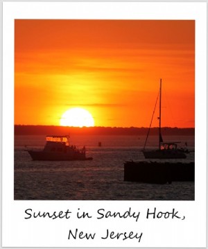 Polaroid da semana:pôr do sol em Sandy Hook, Nova Jersey