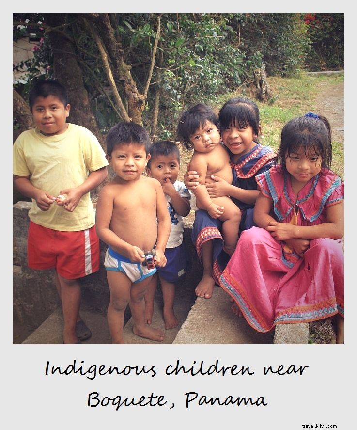 Polaroid de la semaine :Enfants indigènes près de Boquete, Panama