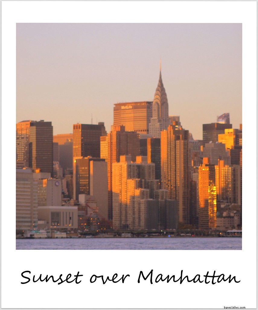 Polaroid da semana:pôr do sol em Manhattan na praia de East River