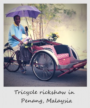 Polaroid de la semaine :Tricycle rickshaw à Penang, Malaisie