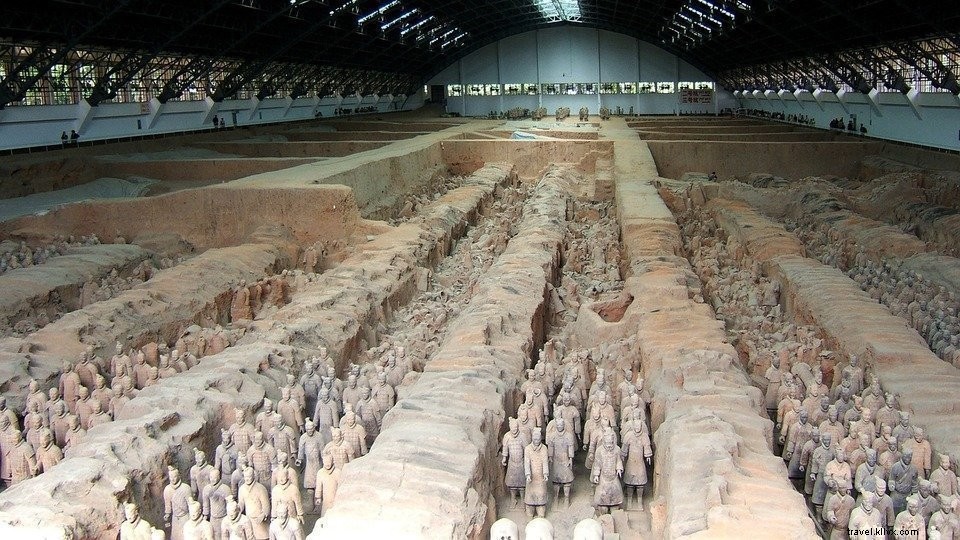 Visitando el antiguo Changan y el ejército de terracota en Xian, porcelana