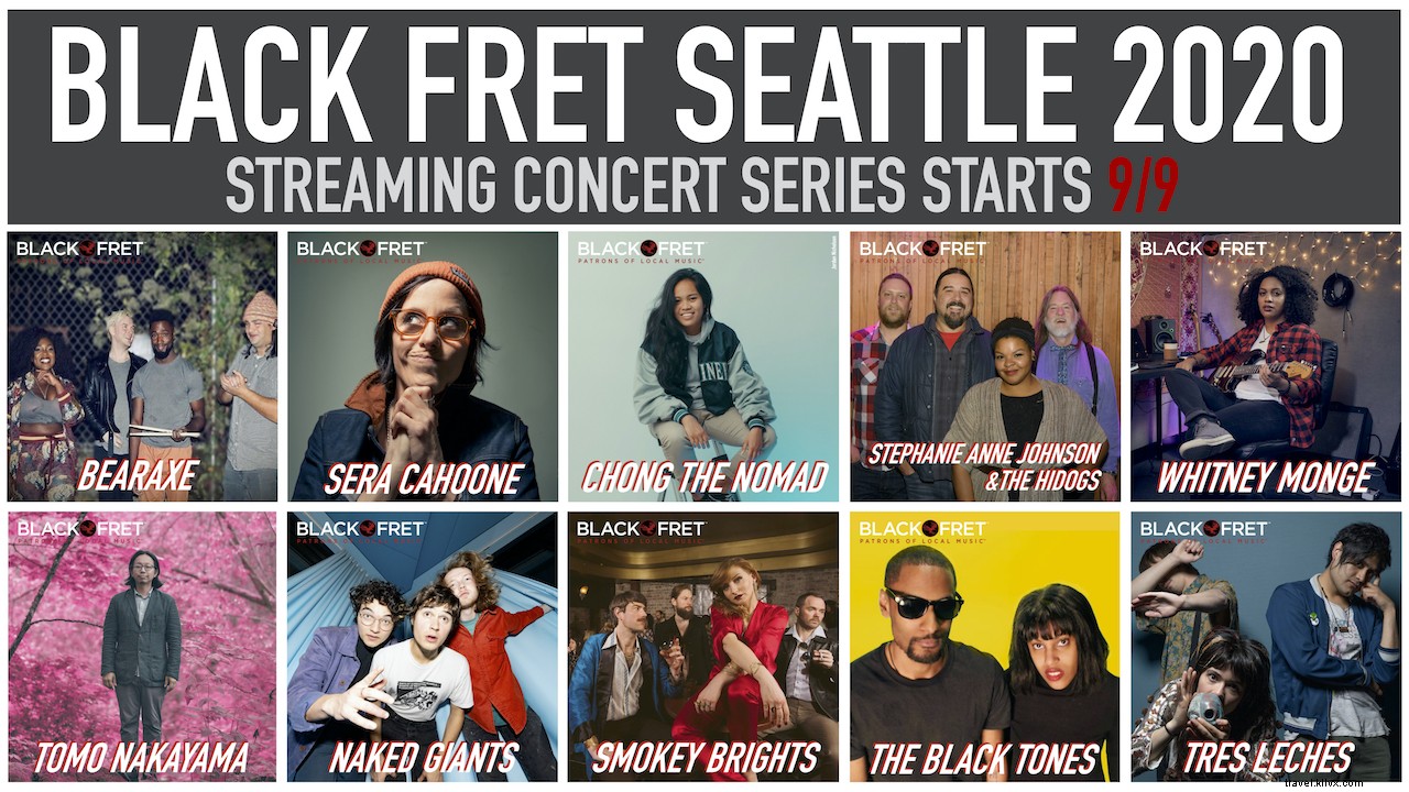 Série de shows de streaming com 10 grandes artistas e bandas de Seattle 