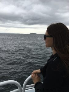 Uma baleia de um tempo 20 minutos ao norte de Seattle 