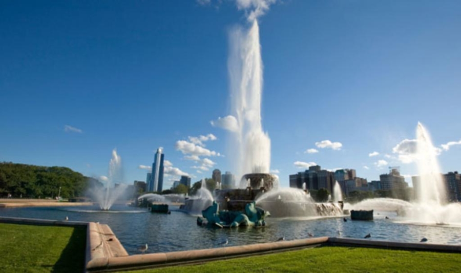 Air Mancur Buckingham di Taman Hibah Chicago 
