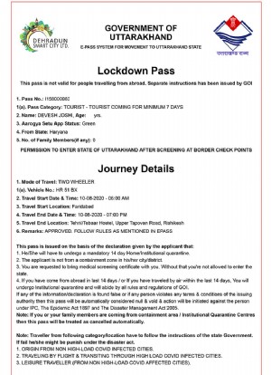 Aturan Perjalanan Uttarakhand Selama COVID