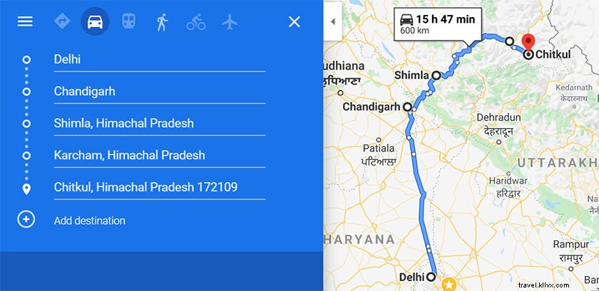 Delhi à Chitkul :un itinéraire de 3 jours