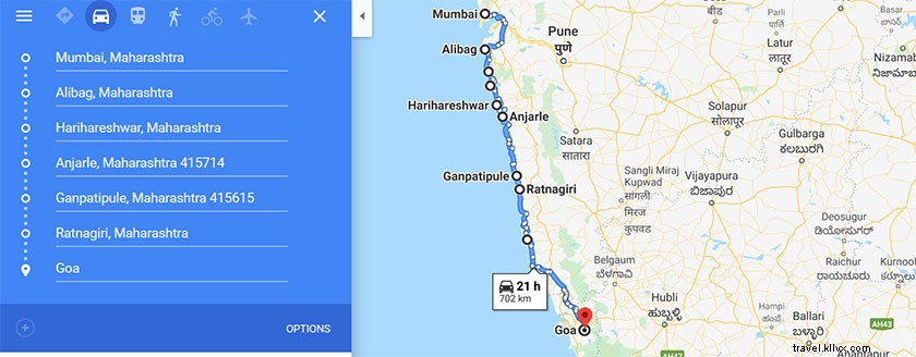Viaggio sulla costa del Maharashtra:itinerario da Mumbai a Goa Via Konkan