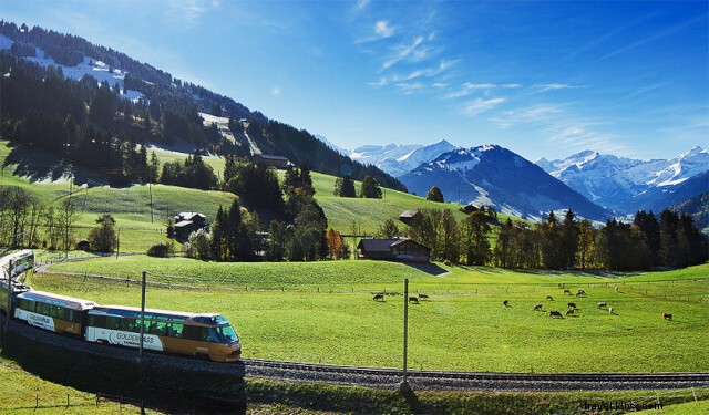 Un viaje en autobús panorámico en Suiza