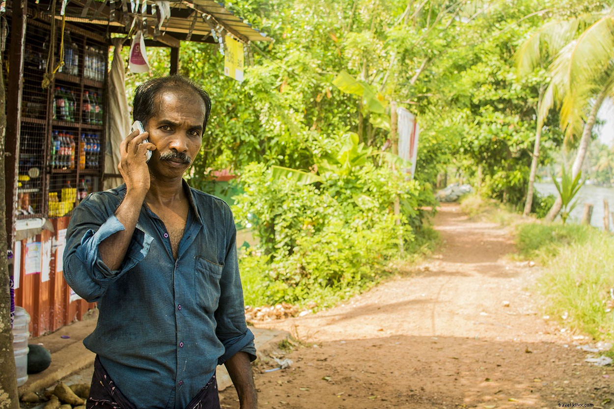 La vida en los remansos de Alleppey, Kerala