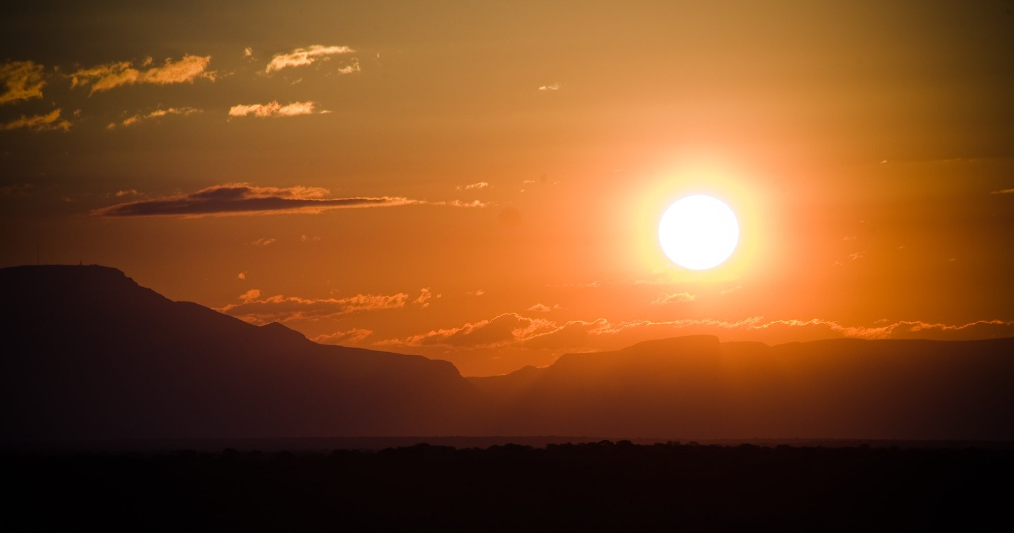 Foto del atardecer de safari africano