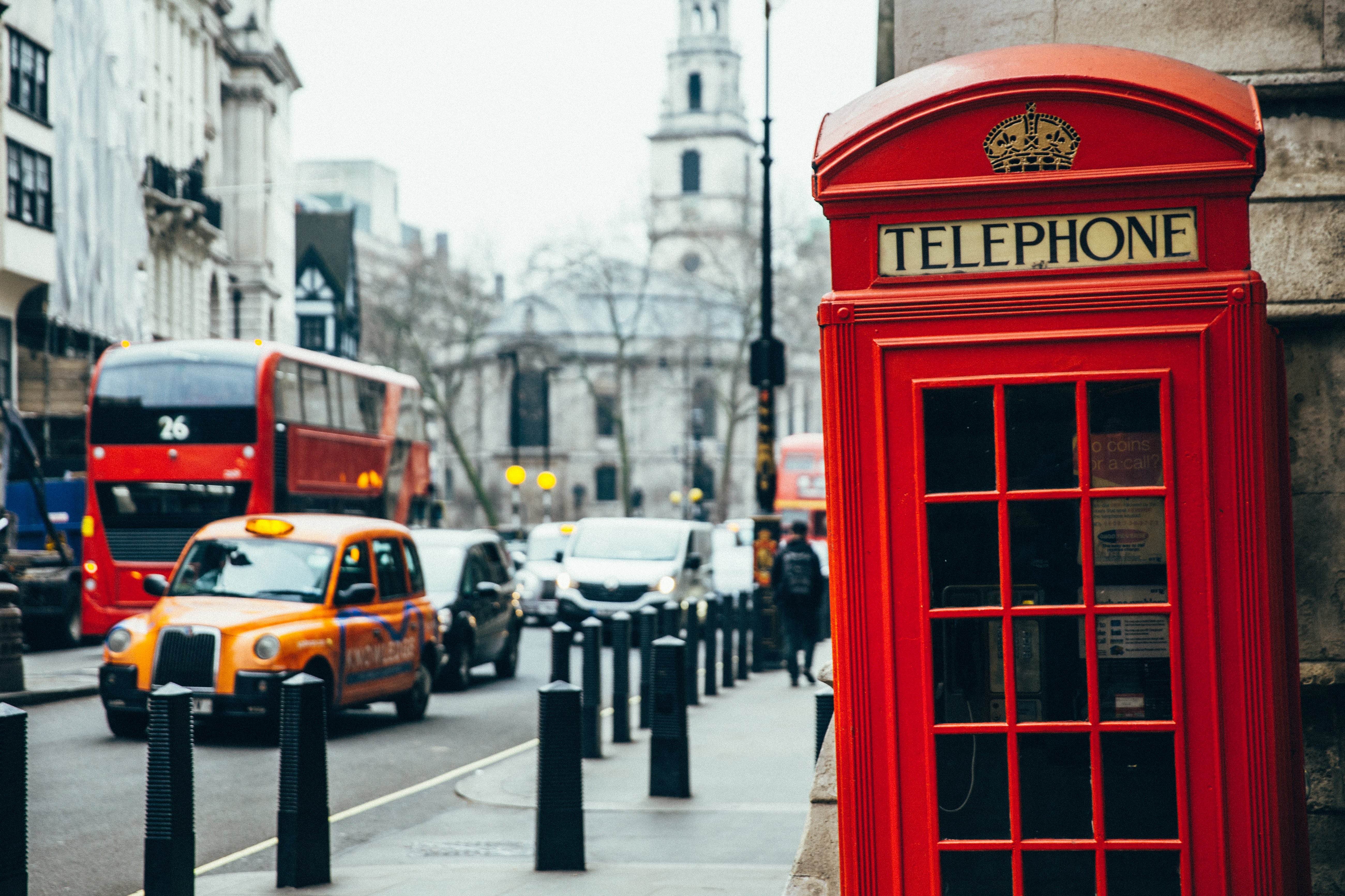 Foto da cabine telefônica britânica