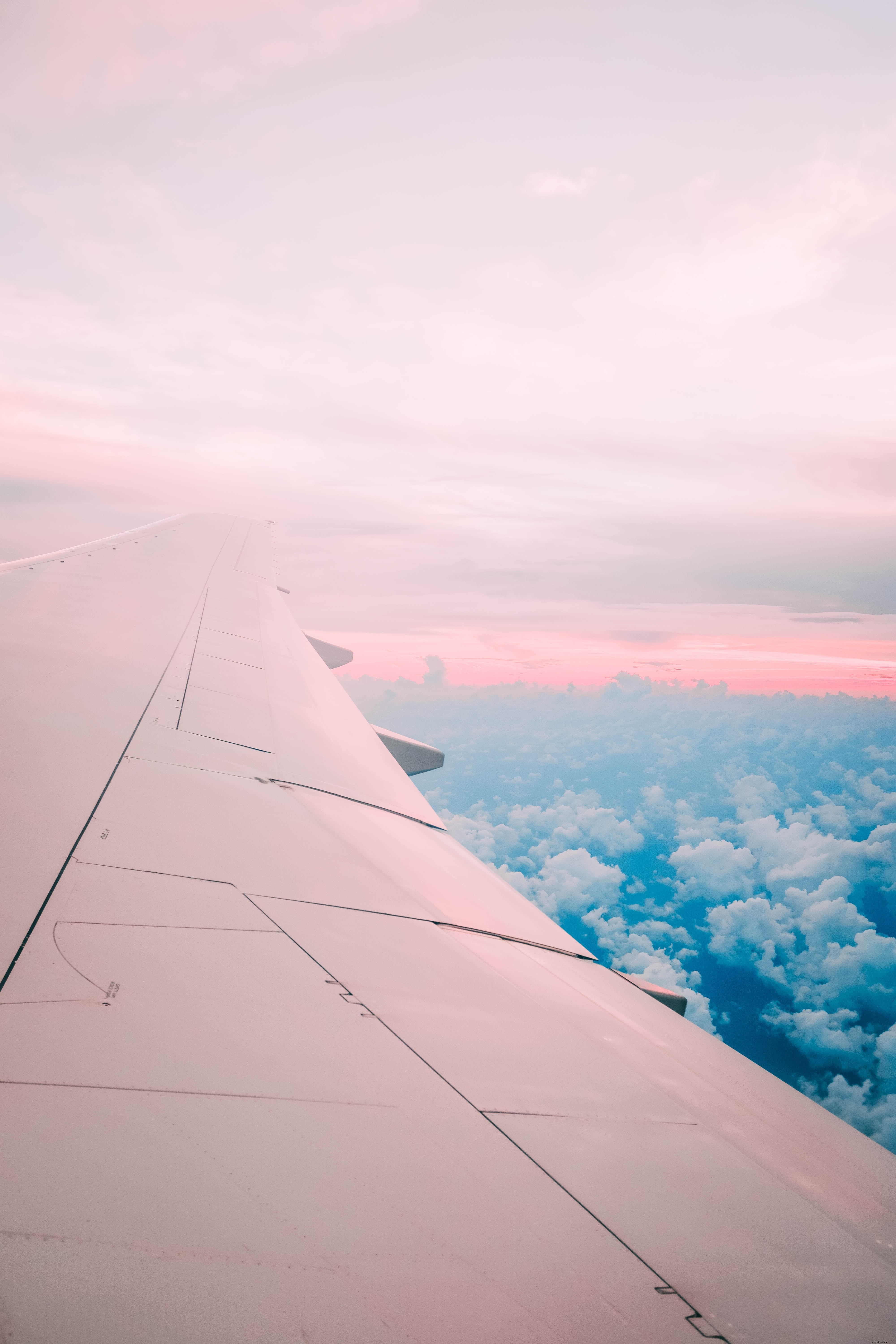 Foto di ala di aereo rosa