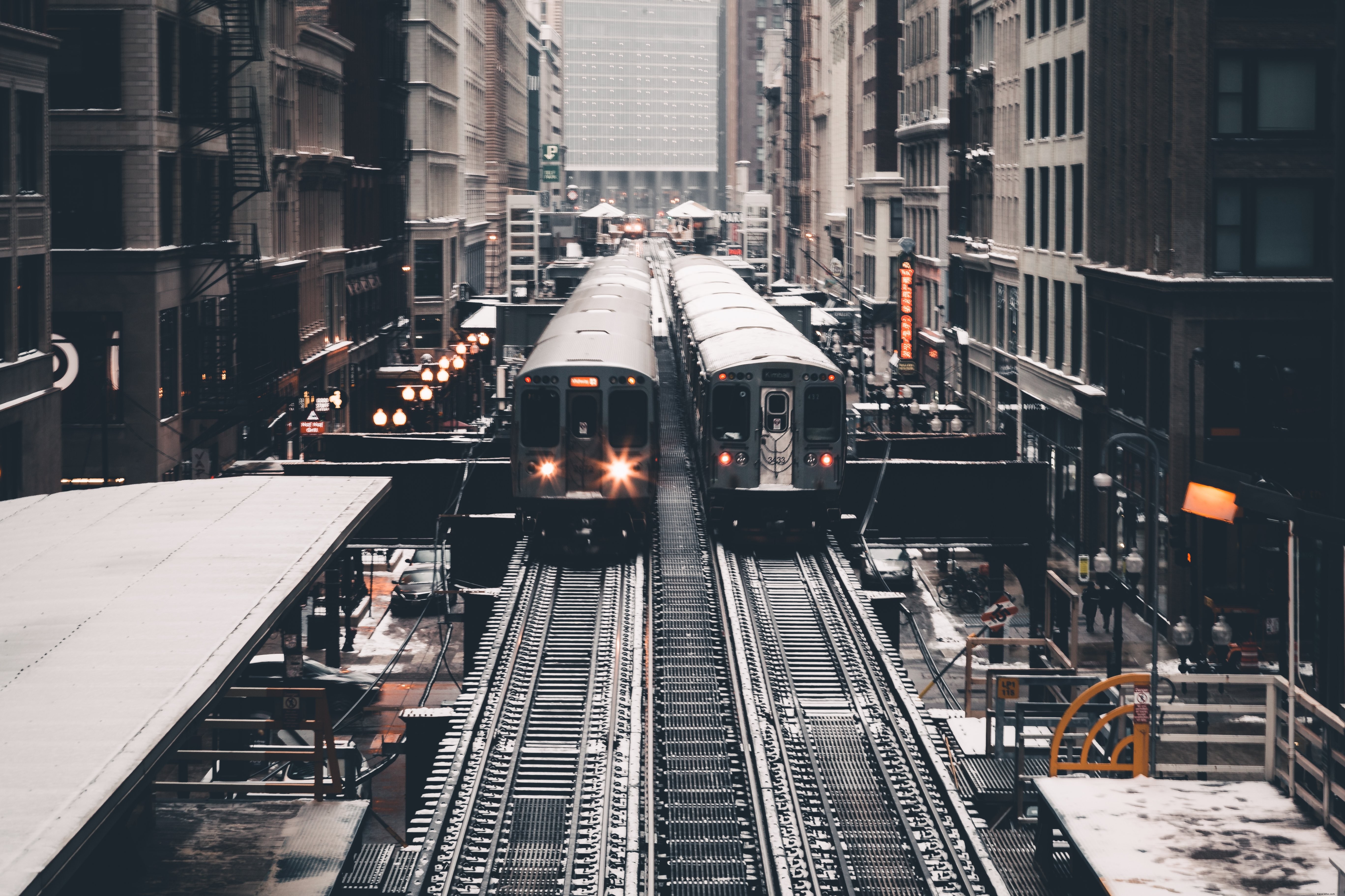 Foto da estação de metrô de Chicago