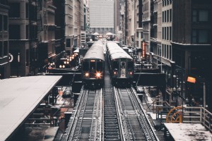 Foto da estação de metrô de Chicago