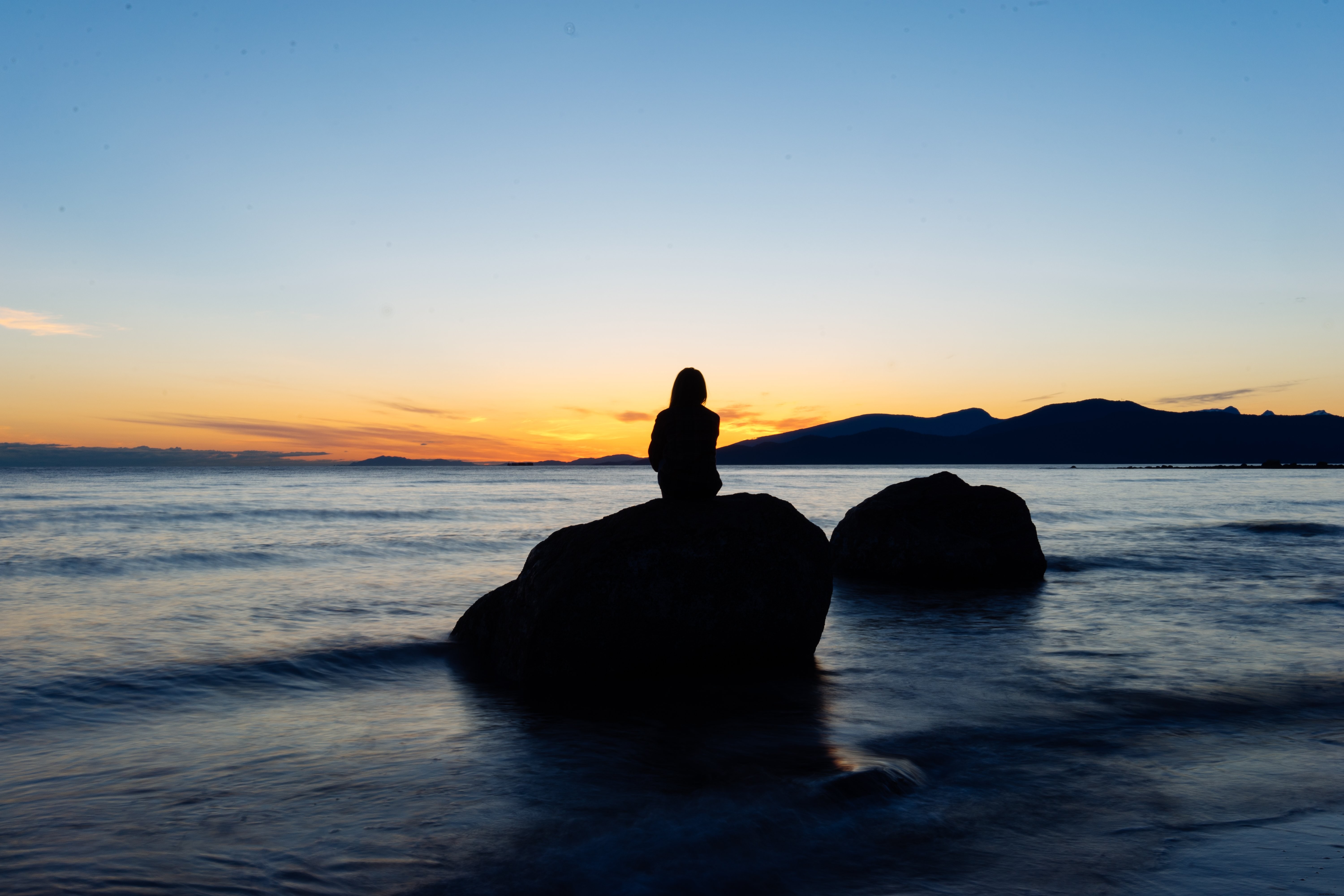 Silhouette sur Ocean Rock Photo