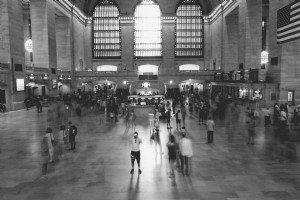 Foto en blanco y negro de Grand Central