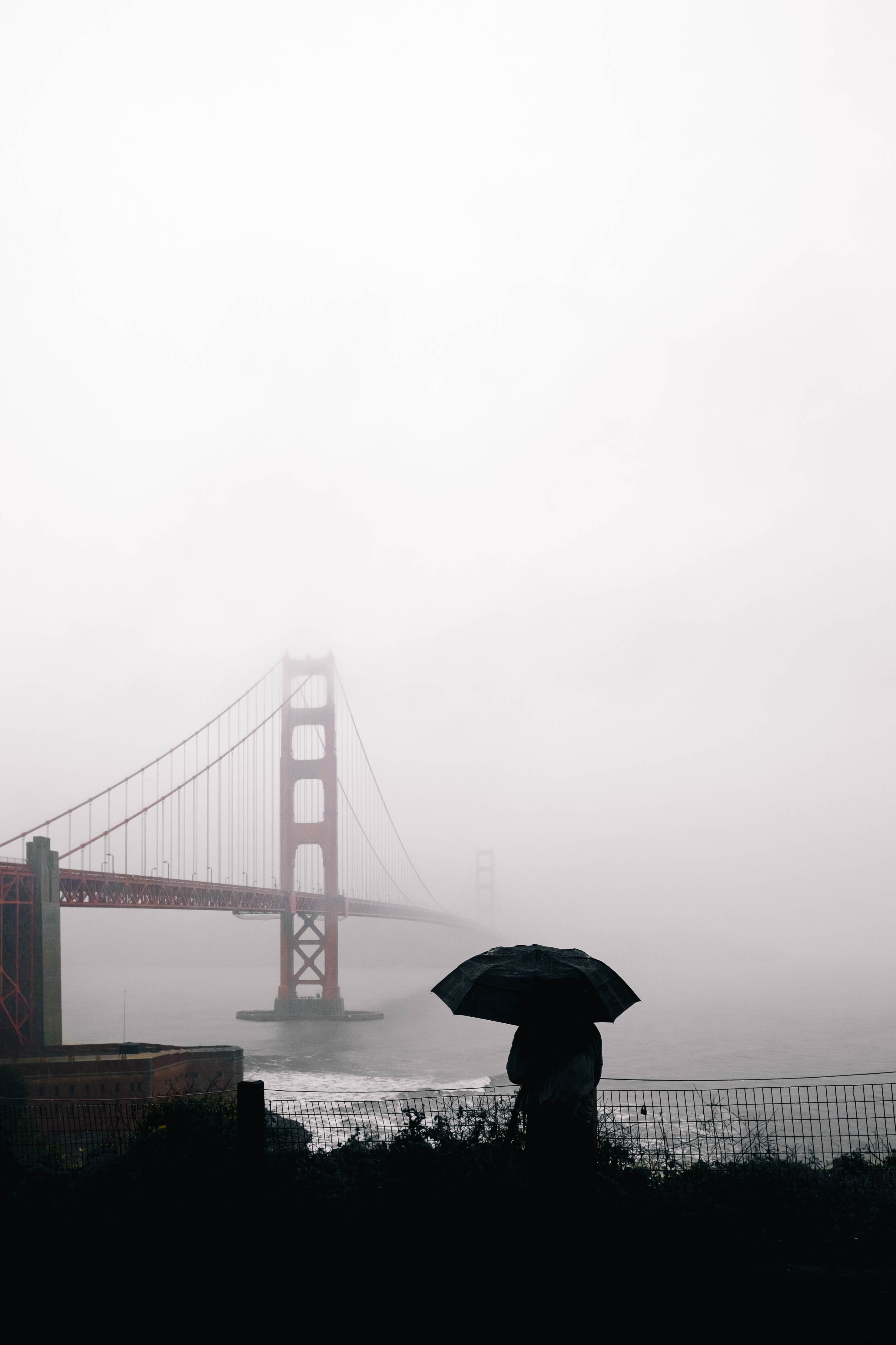 Regarder Golden Gate dans le brouillard Photo