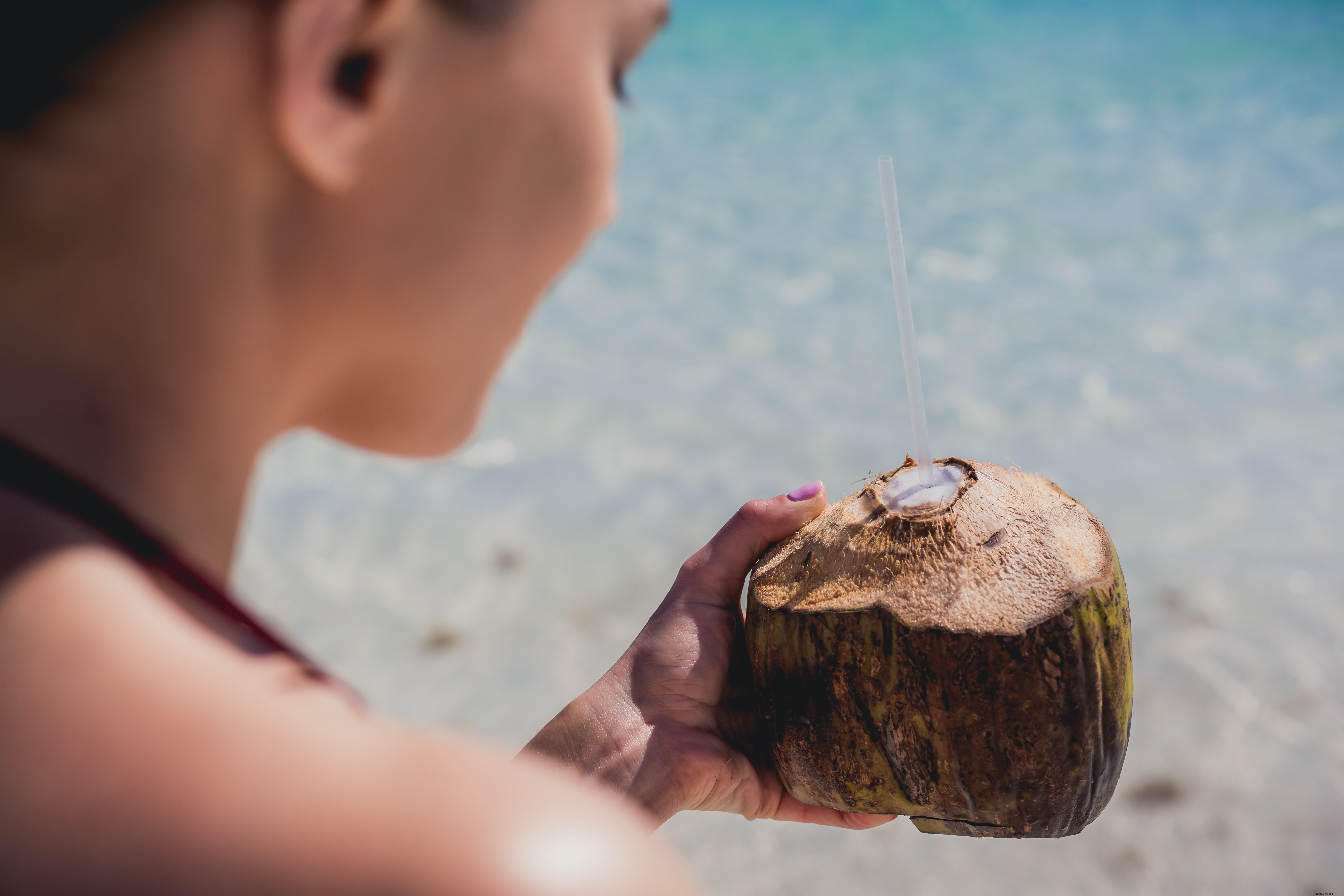 Foto de bebida de coco de férias de férias