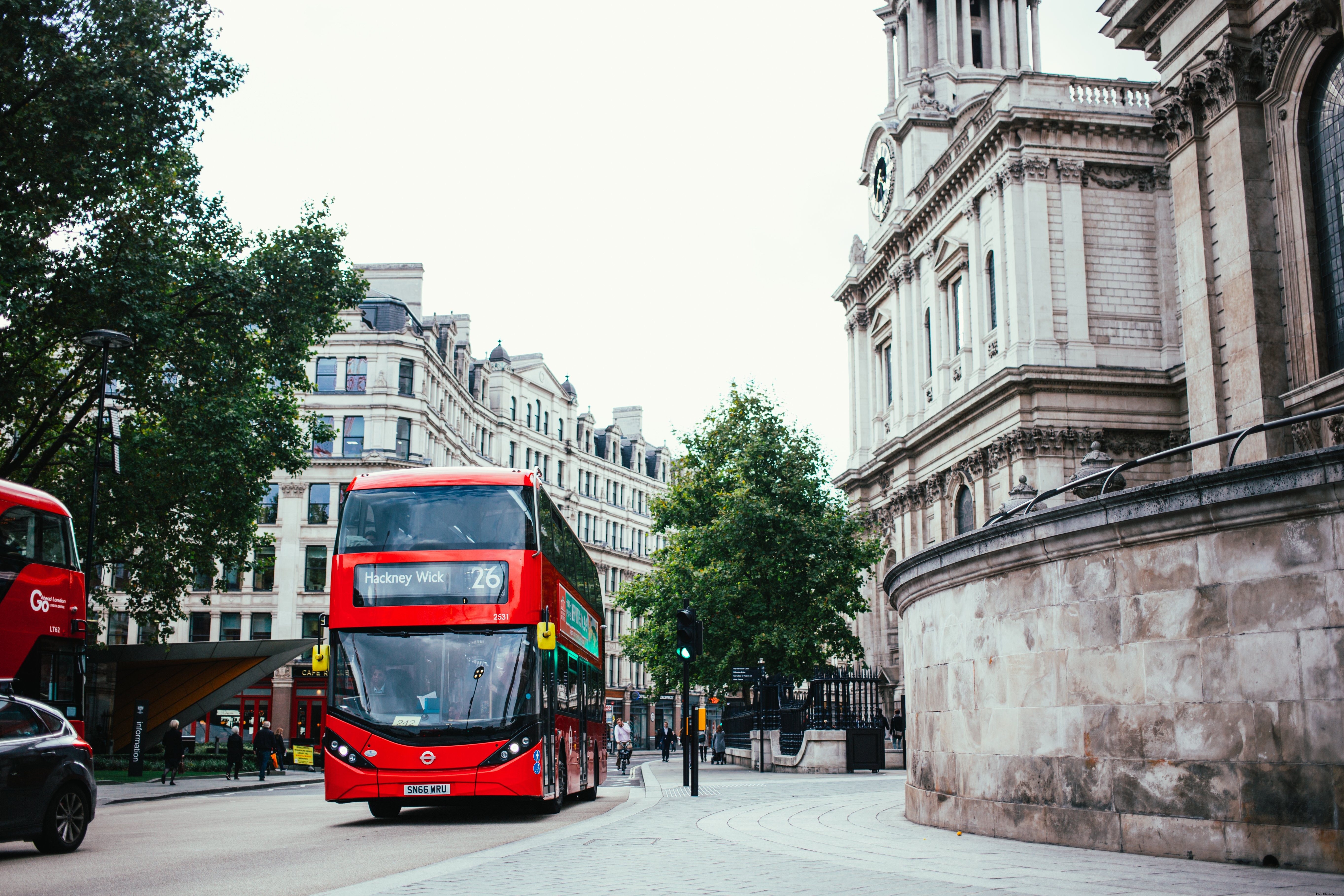 Foto do ônibus de dois andares em Londres