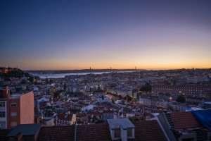 Lisbonne Portugal au coucher du soleil Photo