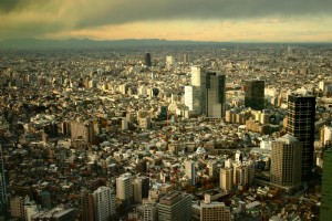 Foto de cima da cidade do Japão