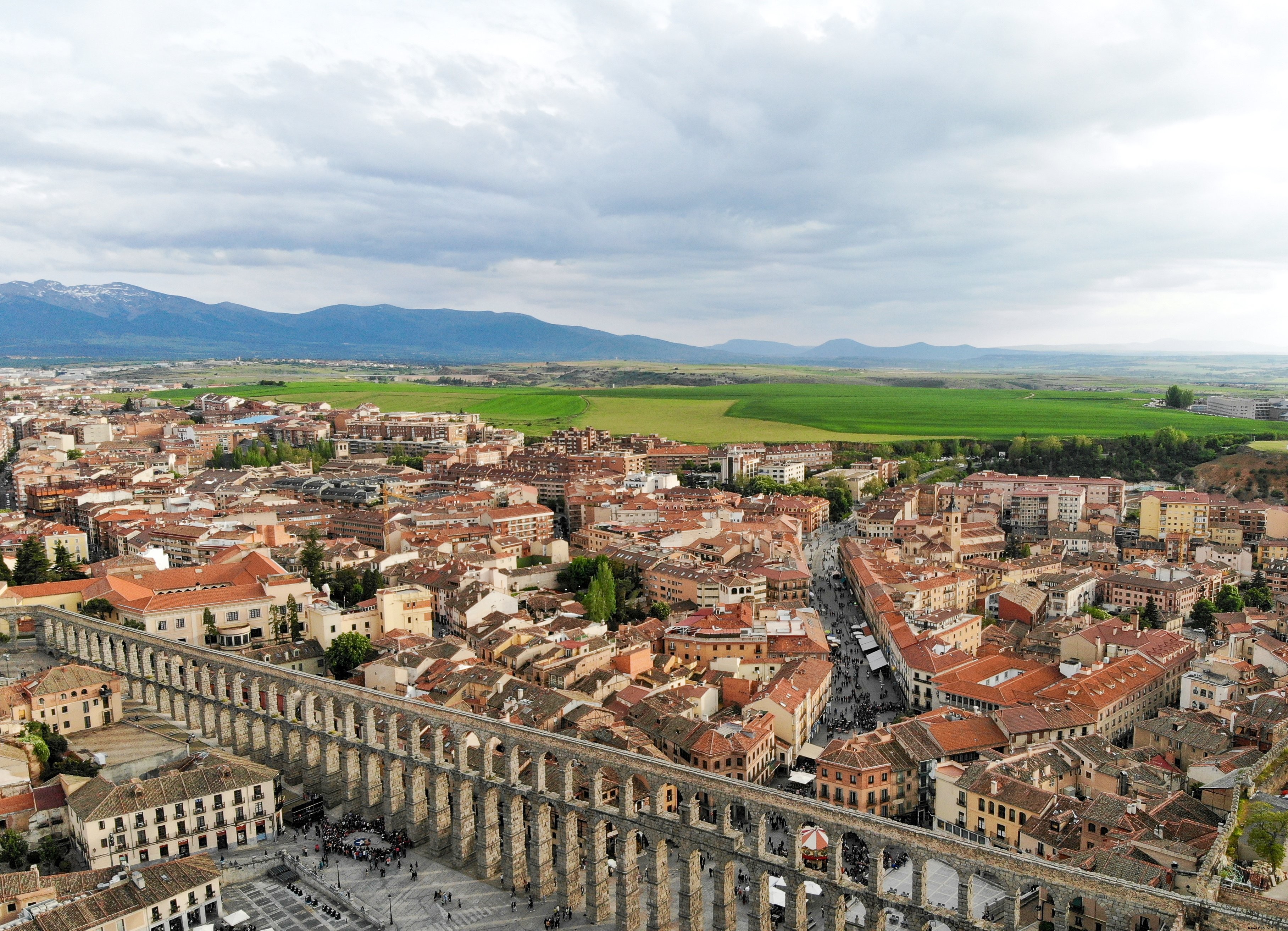 Fields And Pillars Segovia Spain Photo