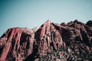 Pics De Grès Rouge Dans Le Canyon Photo