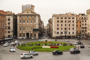 Foto da rotatória de trânsito de Roma Itália