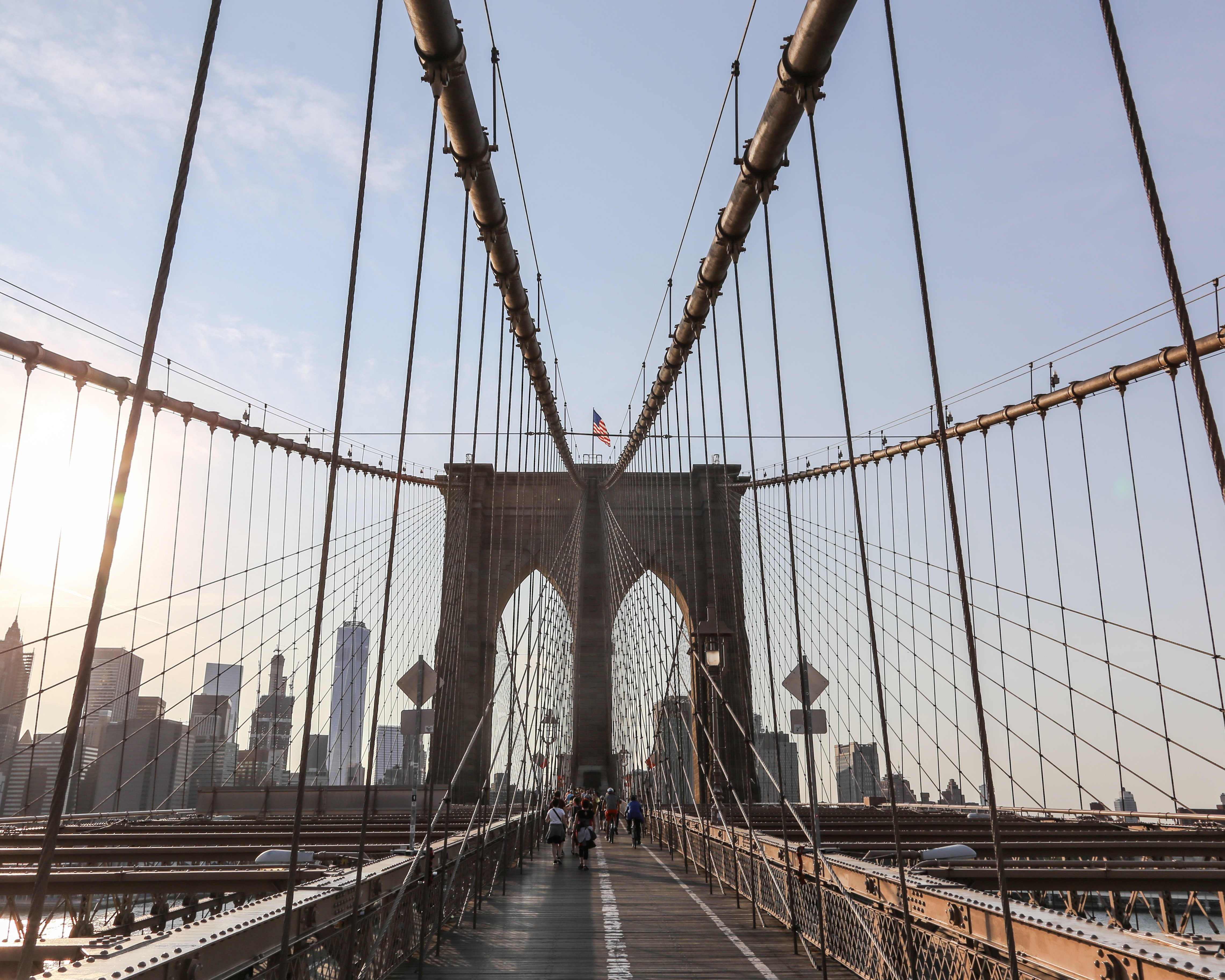 Bridge Wires Frame Waving Flag Photo