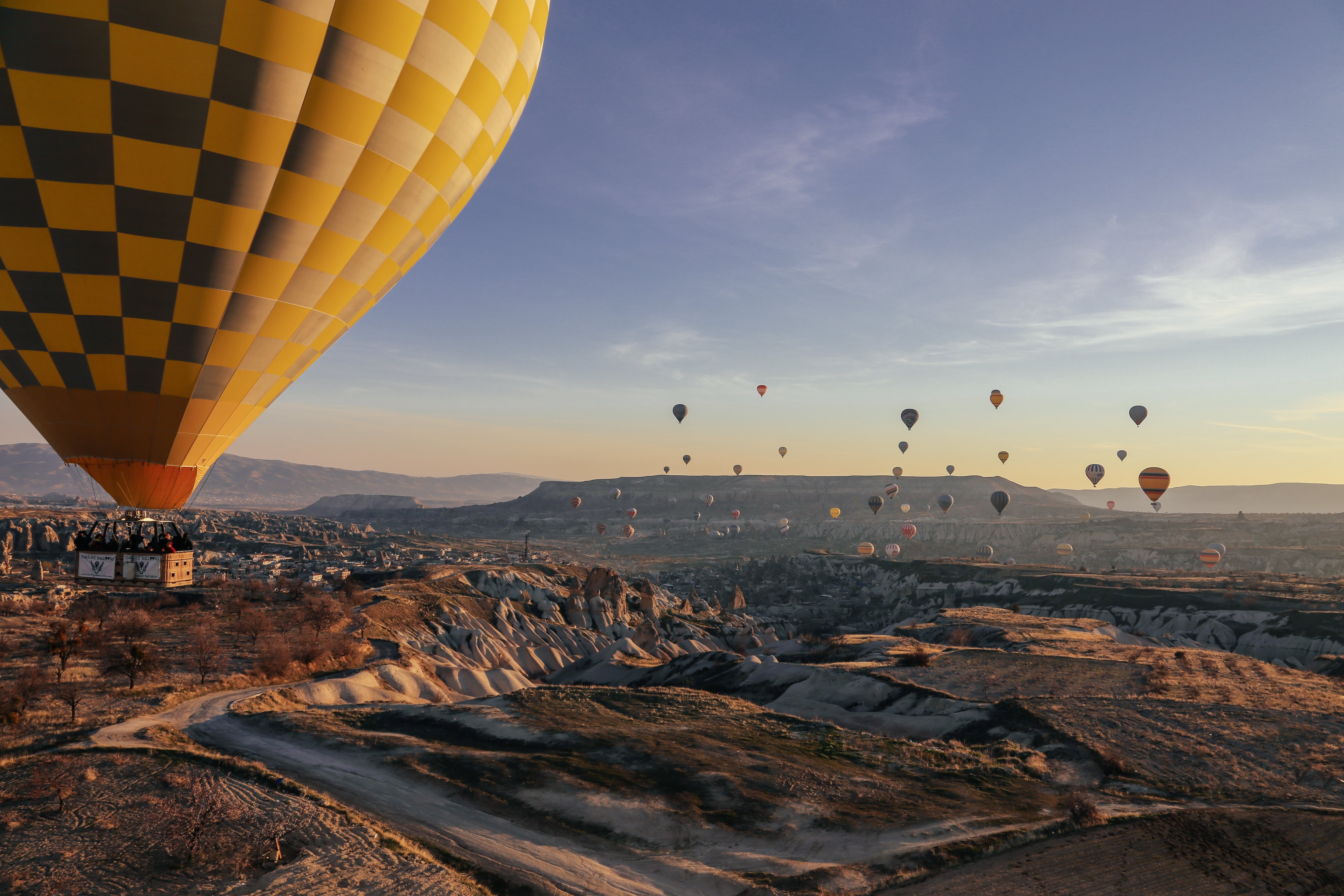 Paseo en globo con una foto de vista