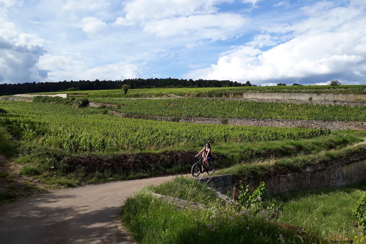 Faire du vélo et boire et se détendre en Bourgogne