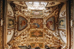 Foto de pinturas de teto com design ornamentado 