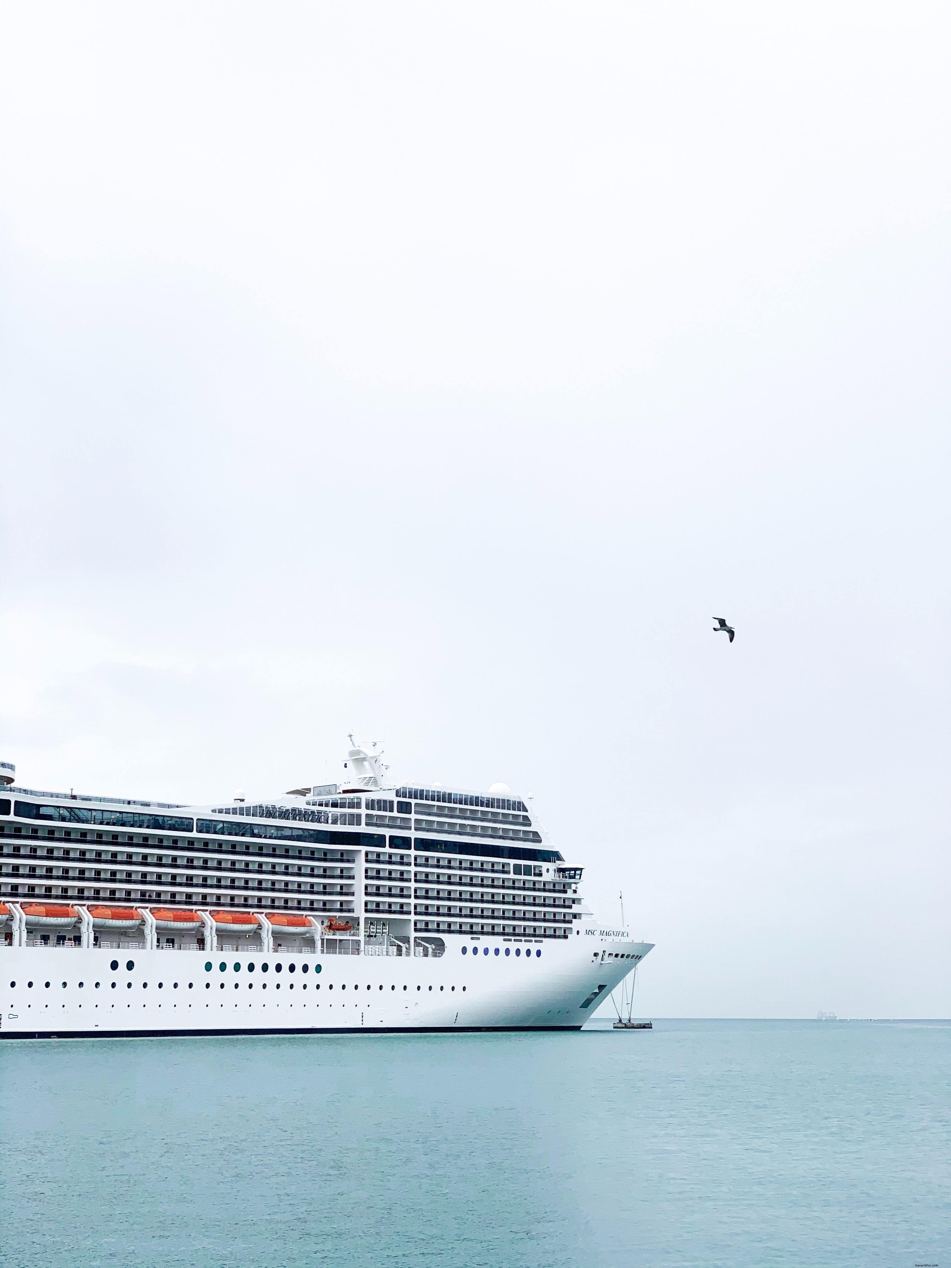 Paquebot de croisière voyageant en mer Photo 