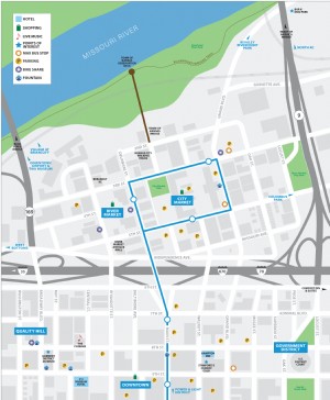 Marché de la rivière/Carte du centre-ville du nord 
