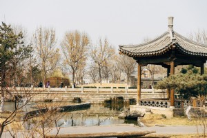 Photo des anciens temples et ponts chinois 